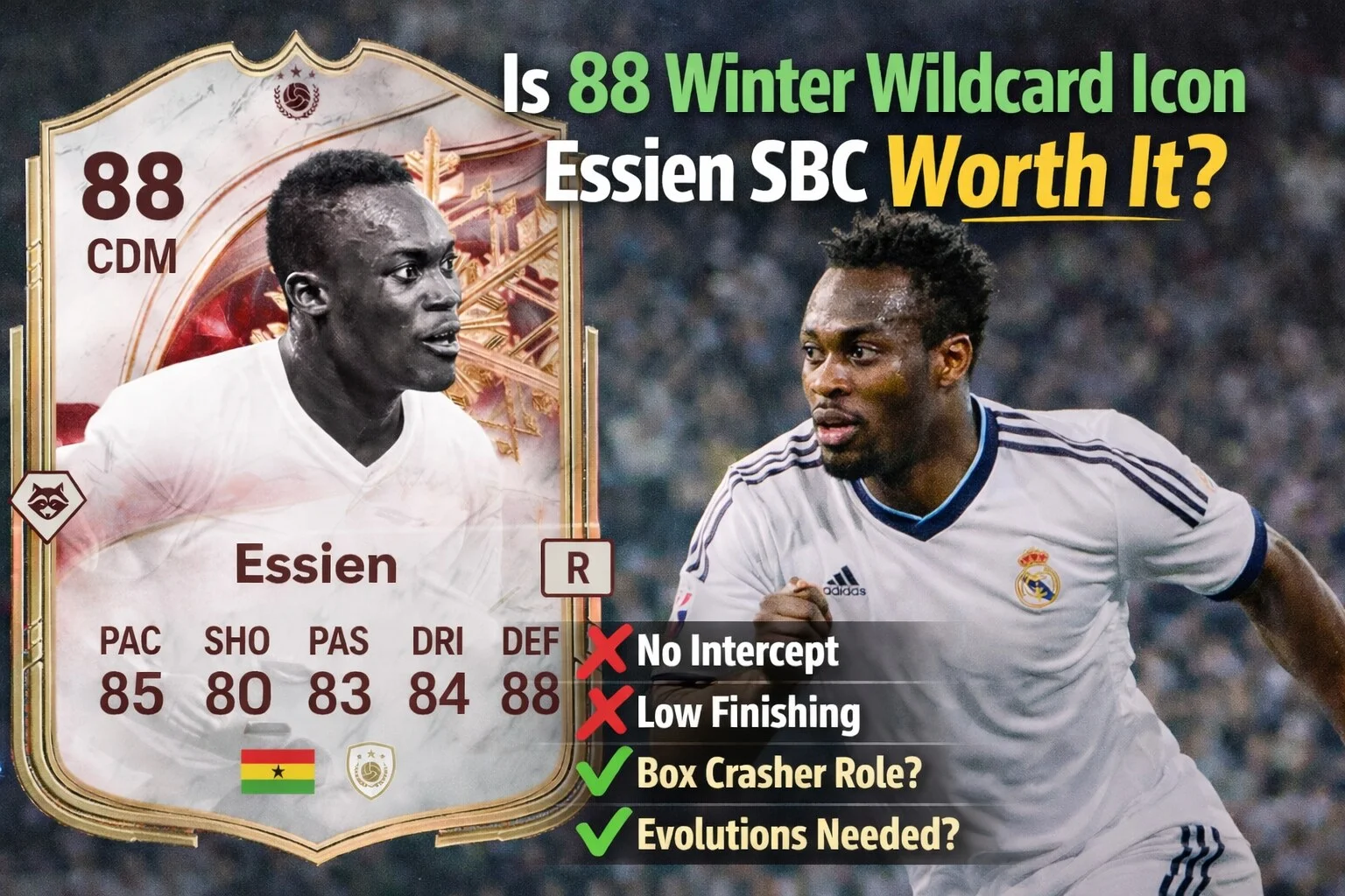 Is 88 Winter Wildcard Icon Essien SBC Worth It? - Guides - FUTFC