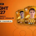 FC 27 Star Performers batch 2 cards Nico Paz 88, Phil Foden 87 and the Emre Mor Ultimate Scream SBC card