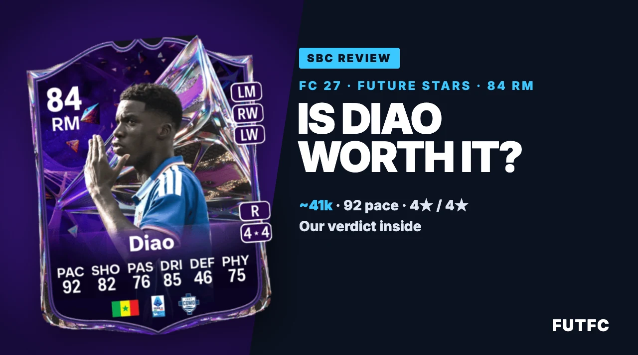 FC 27 Assane Diao SBC: Is Future Stars Diao Worth It? - Guides - FUTFC FC 27 Assane Diao SBC: Is Future Stars Diao Worth It? - Guides - FUTFC